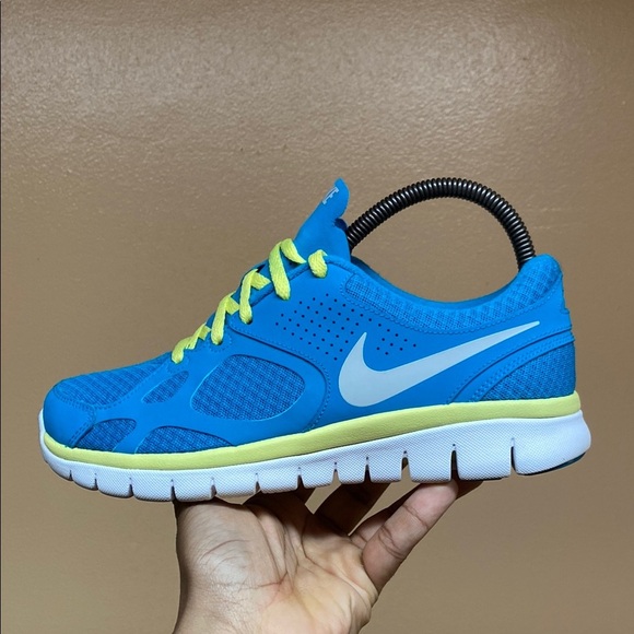 2012 Nike Flex Run Fitsole Turquoise Volt White Running Sneakers - Picture 9 of 16